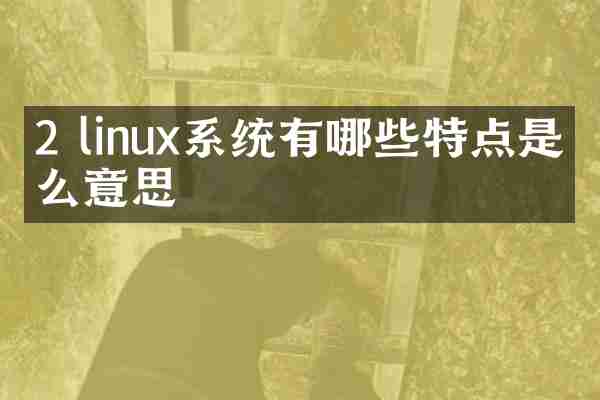 2 linux系统有哪些特点是什么意思