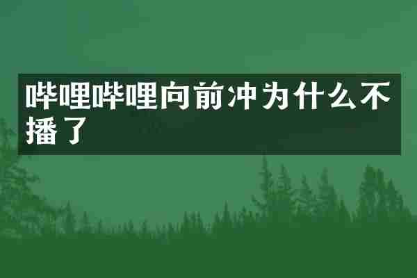 哔哩哔哩向前冲为什么不播了