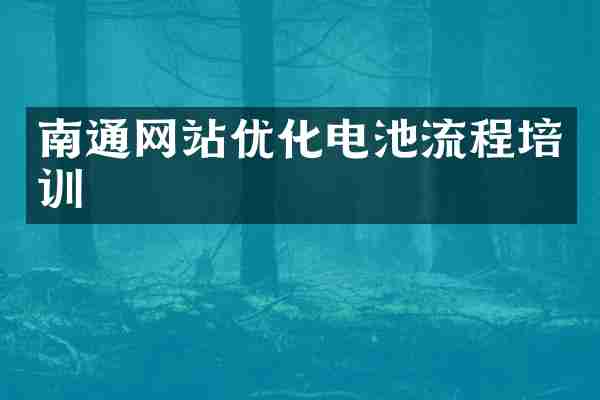 南通网站优化电池流程培训