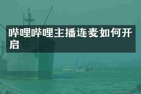 哔哩哔哩主播连麦如何开启