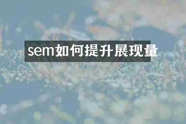 sem如何提升展现量