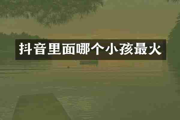 抖音里面哪个小孩最火