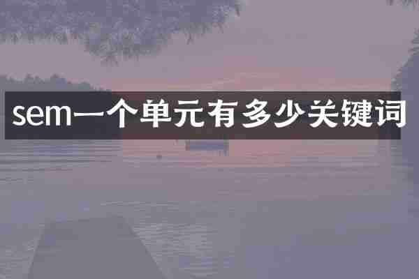 sem一个单元有多少关键词