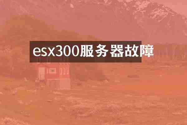 esx300服务器故障
