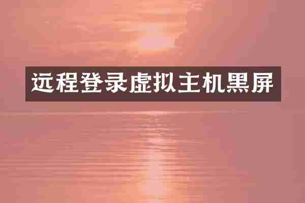 远程登录虚拟主机黑屏