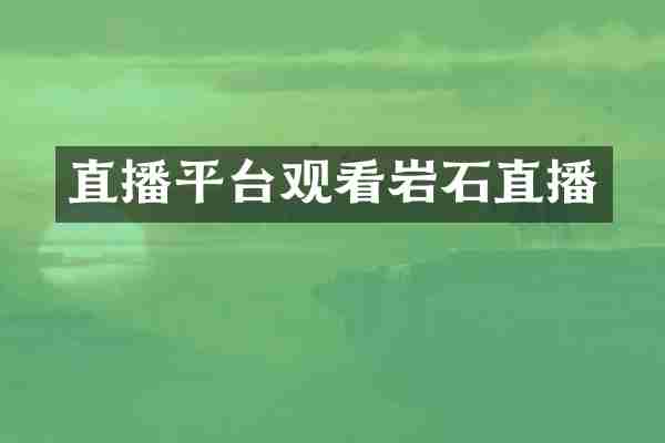 直播平台观看岩石直播