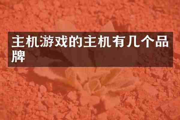 主机游戏的主机有几个品牌
