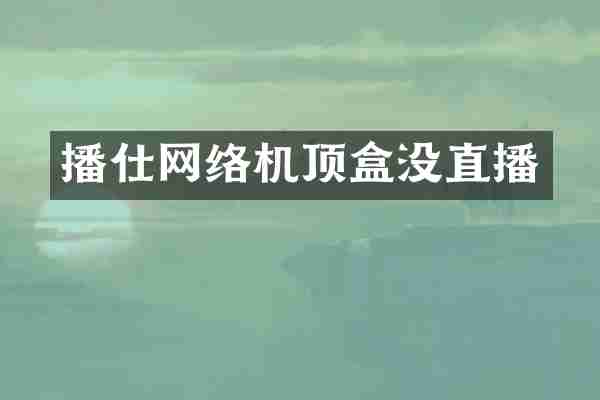 播仕网络机顶盒没直播