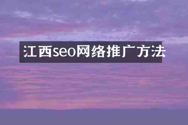 江西seo网络推广方法