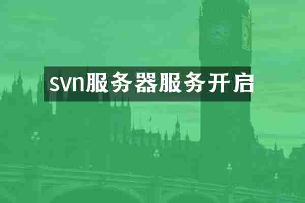 svn服务器服务开启