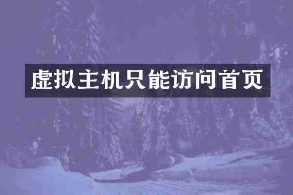 虚拟主机只能访问首页