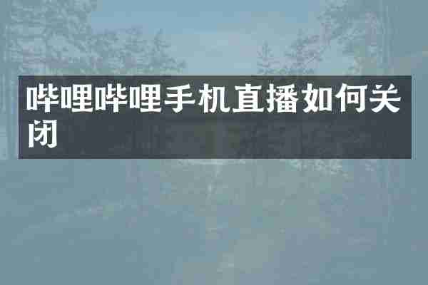 哔哩哔哩手机直播如何关闭