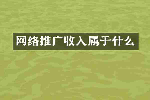 网络推广收入属于什么