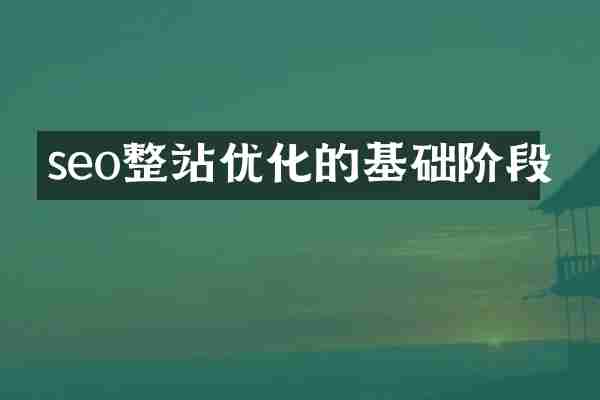 seo整站优化的基础阶段