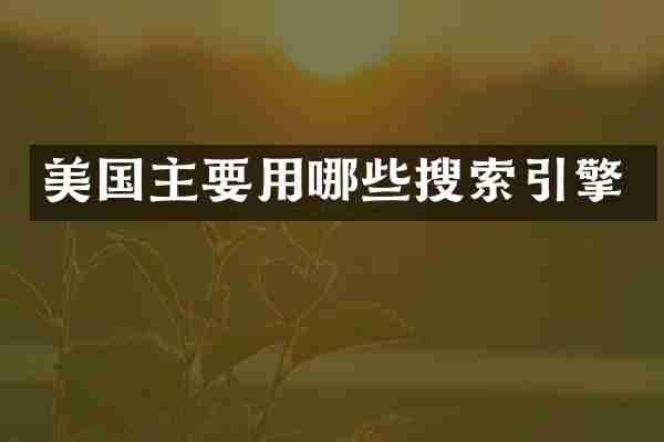 美国主要用哪些搜索引擎
