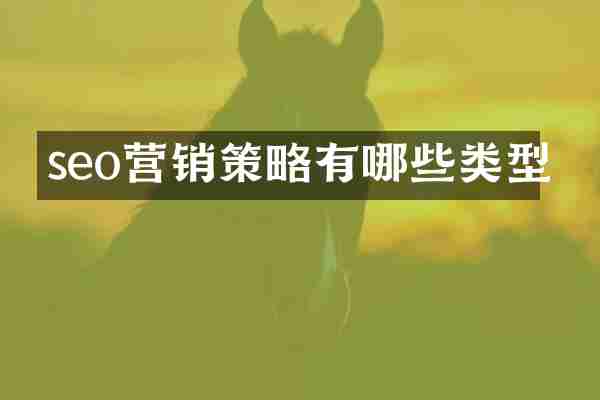 seo营销策略有哪些类型