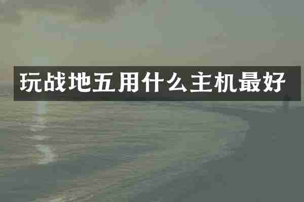 玩战地五用什么主机最好