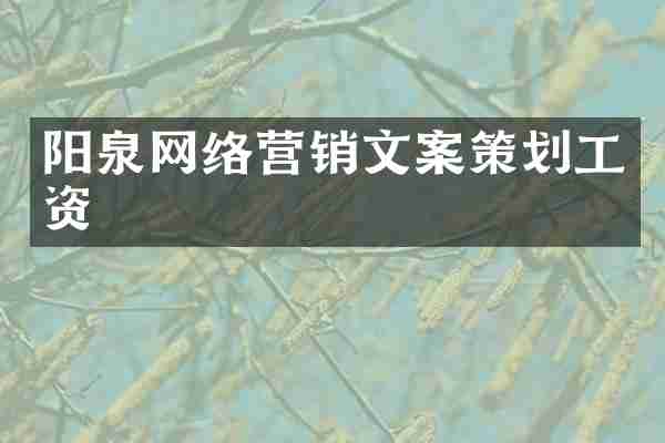 阳泉网络营销文案策划工资