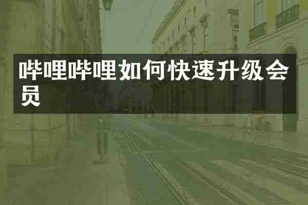哔哩哔哩如何快速升级会员