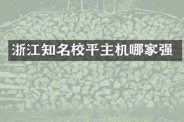 浙江知名校平主机哪家强