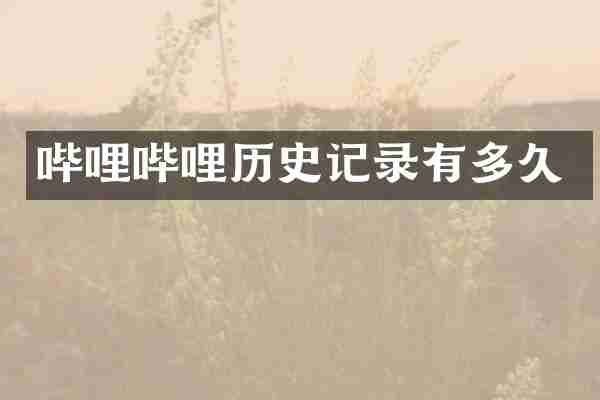 哔哩哔哩历史记录有多久
