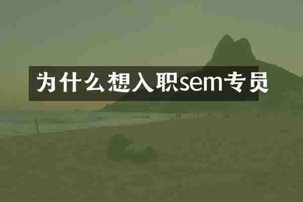为什么想入职sem专员