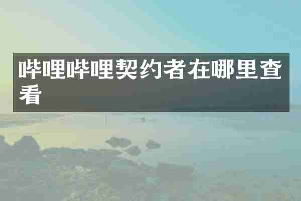 哔哩哔哩契约者在哪里查看
