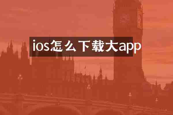 ios怎么下载大app