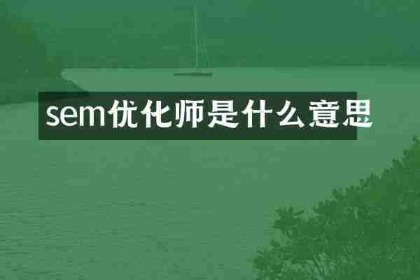 sem优化师是什么意思