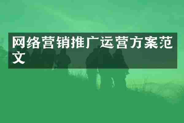网络营销推广运营方案范文