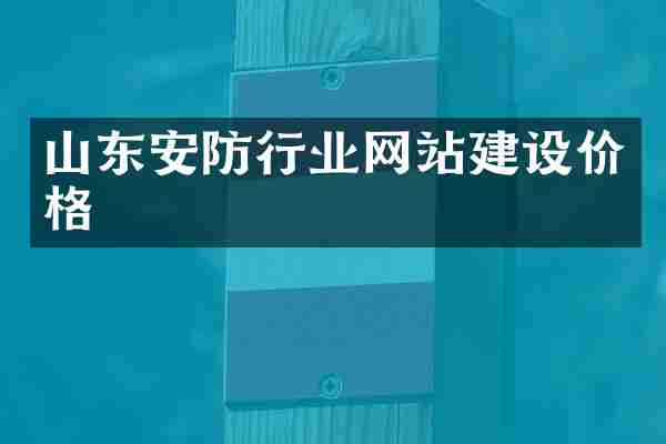 山东安防行业网站建设价格