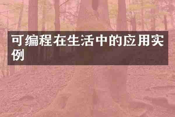可编程在生活中的应用实例