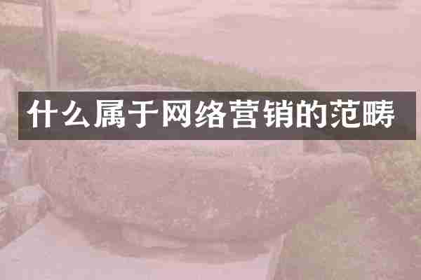 什么属于网络营销的范畴