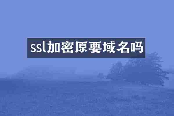 ssl加密原要域名吗