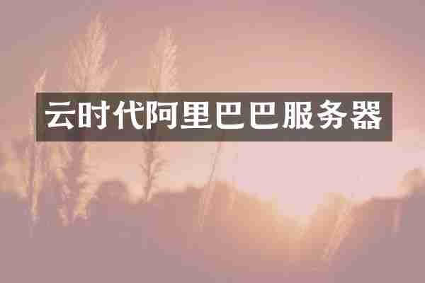 云时代阿里巴巴服务器