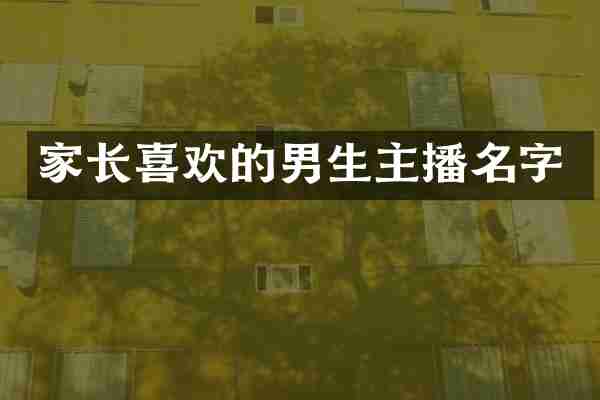 家长喜欢的男生主播名字