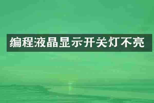 编程液晶显示开关灯不亮