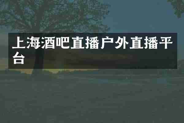 上海酒吧直播户外直播平台