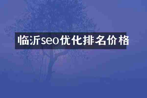 临沂seo优化排名价格
