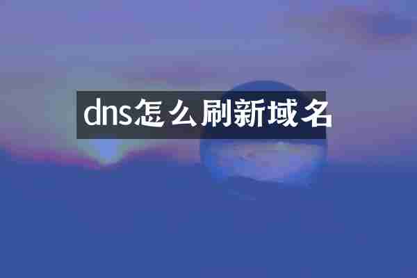 dns怎么刷新域名