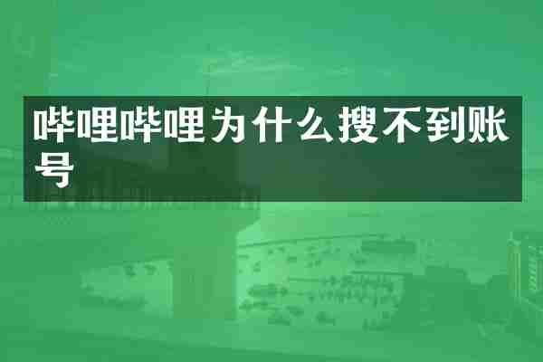 哔哩哔哩为什么搜不到账号