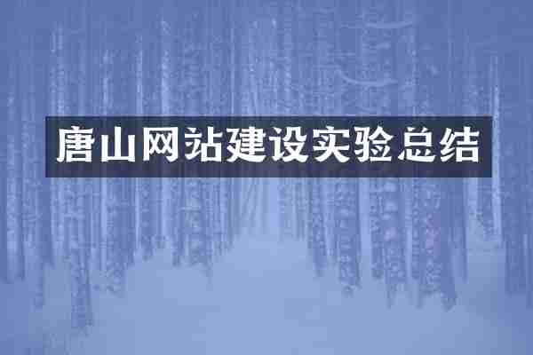 唐山网站建设实验总结