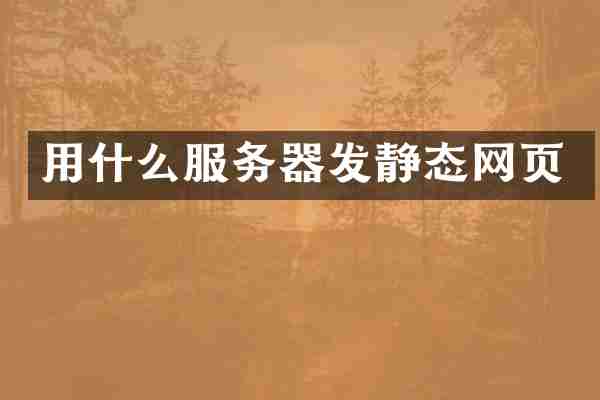 用什么服务器发静态网页