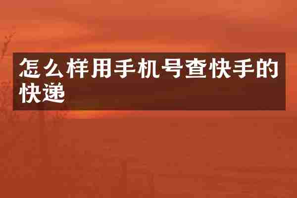 怎么样用手机号查快手的快递