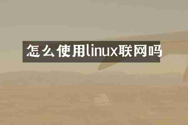 怎么使用linux联网吗