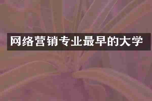 网络营销专业最早的大学