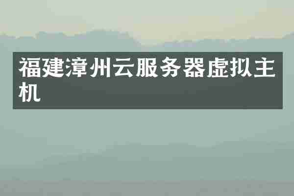 福建漳州云服务器虚拟主机