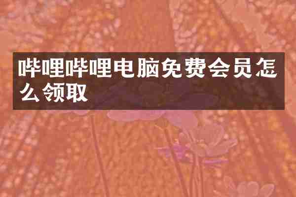哔哩哔哩电脑免费会员怎么领取