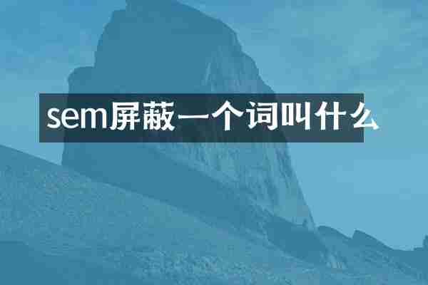 sem屏蔽一个词叫什么