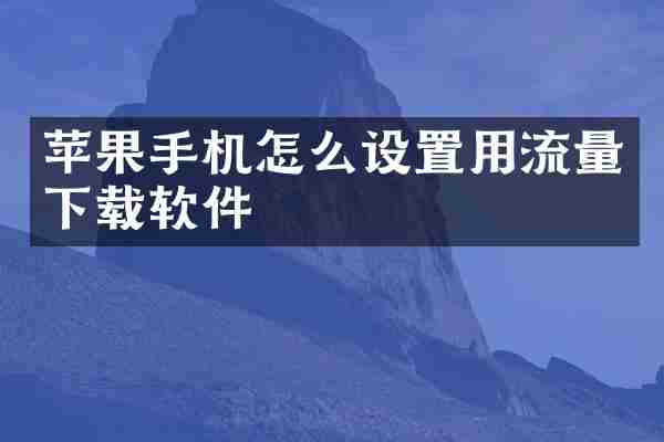 苹果手机怎么设置用流量下载软件